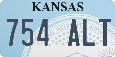 KS license plate 754ALT