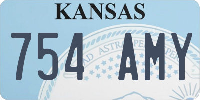 KS license plate 754AMY