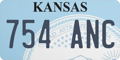 KS license plate 754ANC