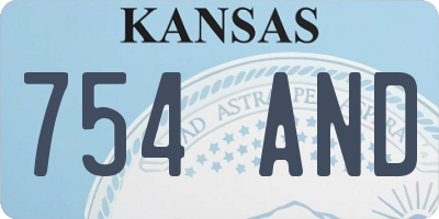 KS license plate 754AND