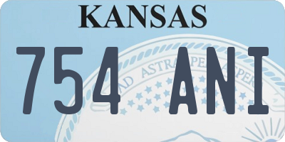 KS license plate 754ANI