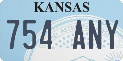 KS license plate 754ANY