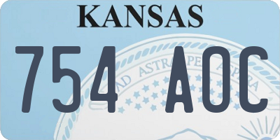 KS license plate 754AOC