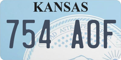KS license plate 754AOF