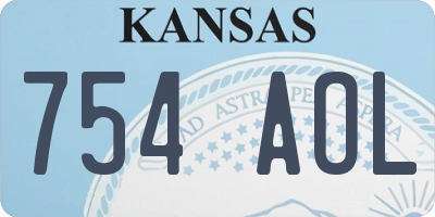 KS license plate 754AOL