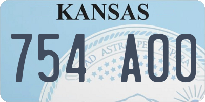 KS license plate 754AOO