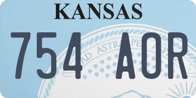 KS license plate 754AOR