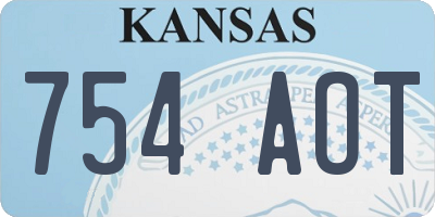 KS license plate 754AOT