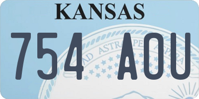KS license plate 754AOU