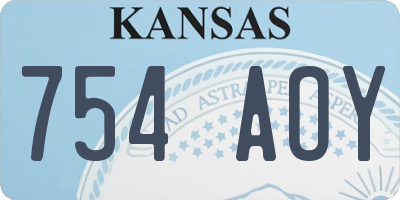 KS license plate 754AOY