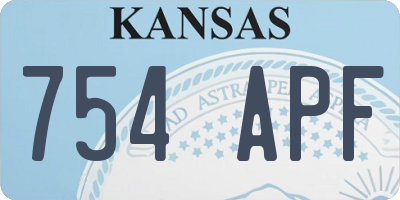 KS license plate 754APF
