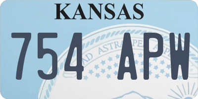 KS license plate 754APW