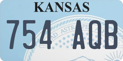 KS license plate 754AQB