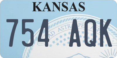 KS license plate 754AQK