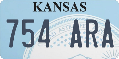 KS license plate 754ARA