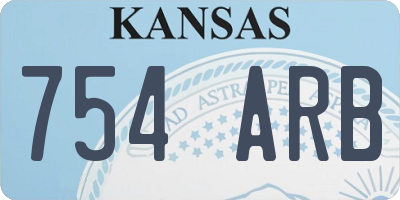 KS license plate 754ARB
