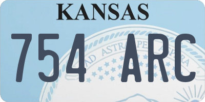 KS license plate 754ARC