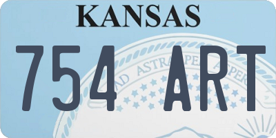 KS license plate 754ART