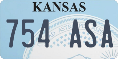 KS license plate 754ASA
