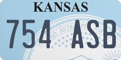 KS license plate 754ASB