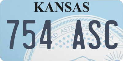 KS license plate 754ASC