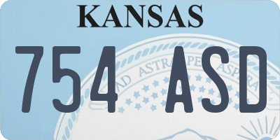 KS license plate 754ASD