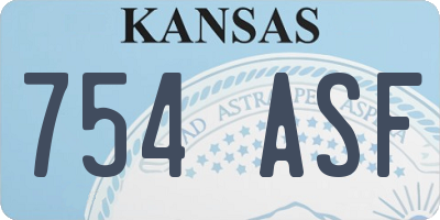 KS license plate 754ASF