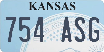 KS license plate 754ASG