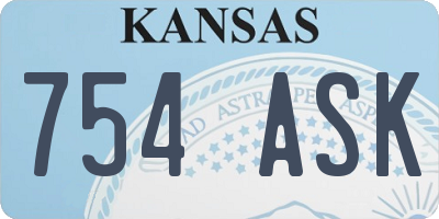 KS license plate 754ASK