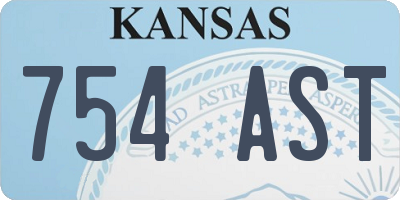 KS license plate 754AST