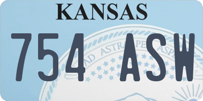 KS license plate 754ASW