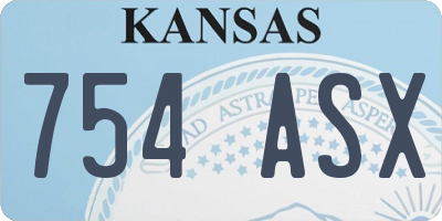 KS license plate 754ASX