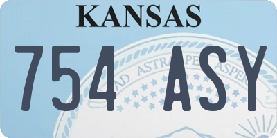 KS license plate 754ASY