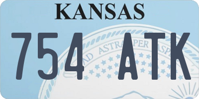KS license plate 754ATK