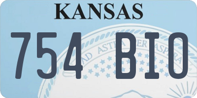 KS license plate 754BIO