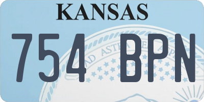 KS license plate 754BPN