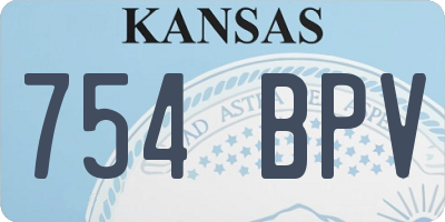 KS license plate 754BPV