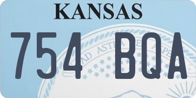 KS license plate 754BQA