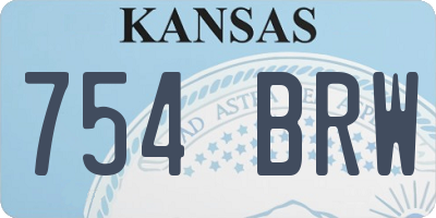 KS license plate 754BRW