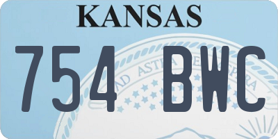 KS license plate 754BWC