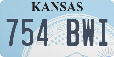 KS license plate 754BWI