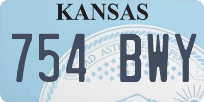 KS license plate 754BWY