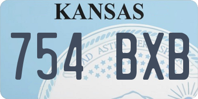 KS license plate 754BXB