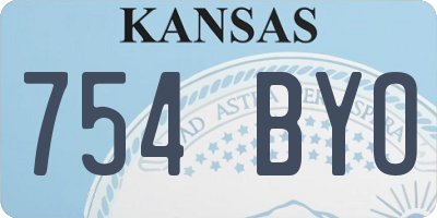 KS license plate 754BYO