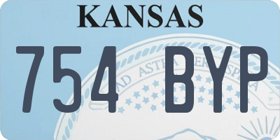 KS license plate 754BYP