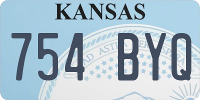 KS license plate 754BYQ