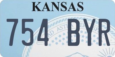 KS license plate 754BYR