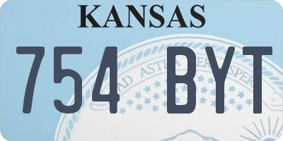 KS license plate 754BYT