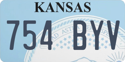 KS license plate 754BYV