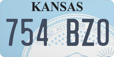 KS license plate 754BZO